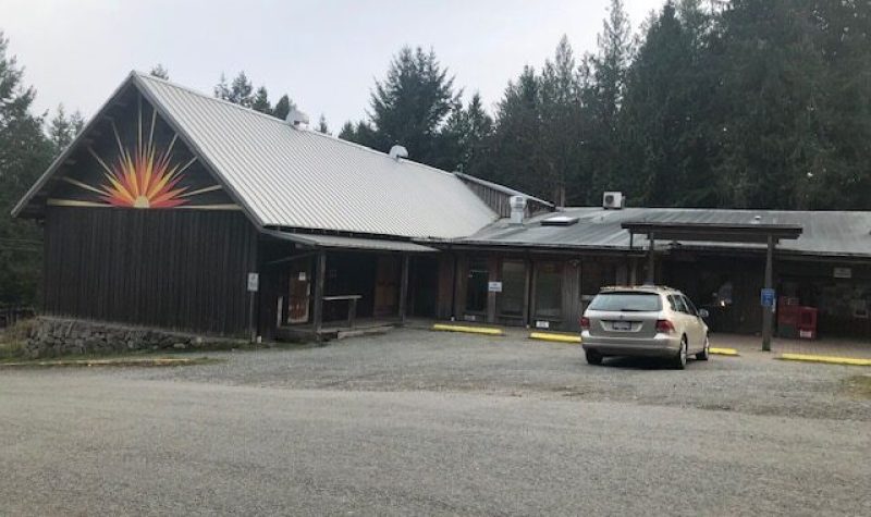 Rural community hall on Cortes Island.