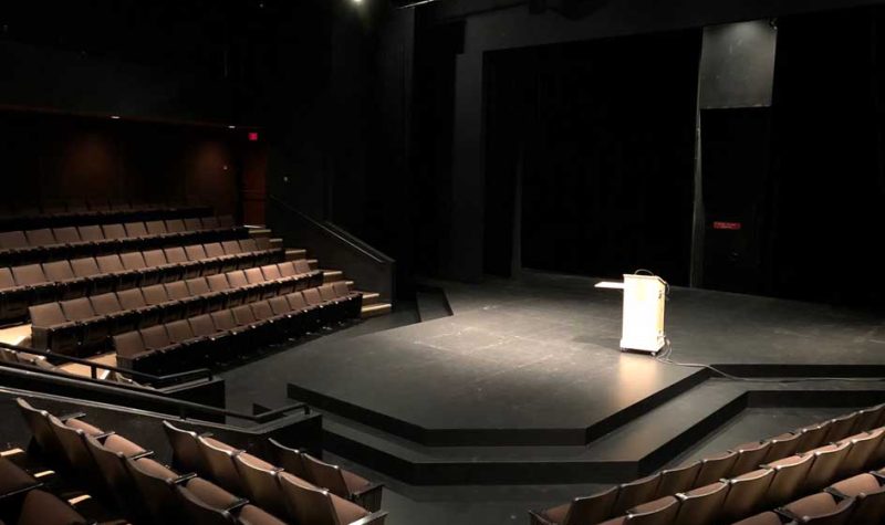 The main stage and audience of the UVIC theatre.