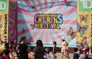 Image shows International Children's Festival Sign