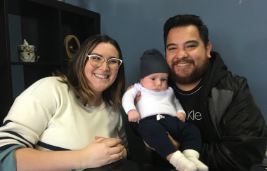 Sarah Honea, Diego Mora, and their 3-month old son Luka. Photo: Erica Butler