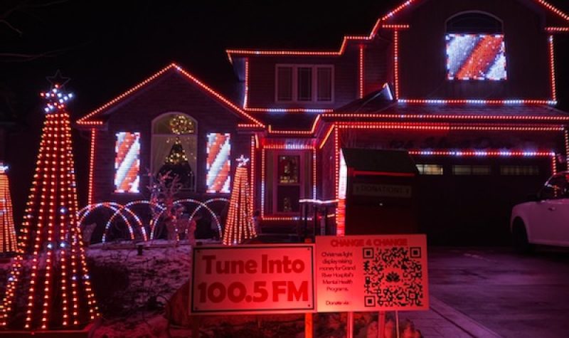 Scott Tonelli's house in Arthur, Ontario is all lit up to raise awareness and funds for mental health.