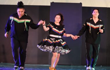 Image shows Ivan Flett Métis Memorial Dancers at Children's Festival