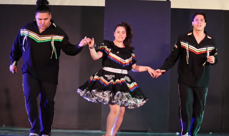 Image shows Ivan Flett Métis Memorial Dancers at Children's Festival