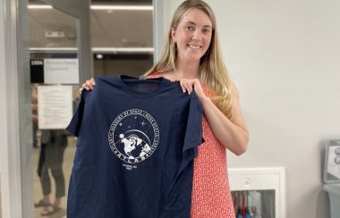 Executive director Alexandra Fenton with SuperNOVA shirt.