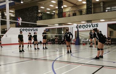 2 équipes féminines jouent au volley ball