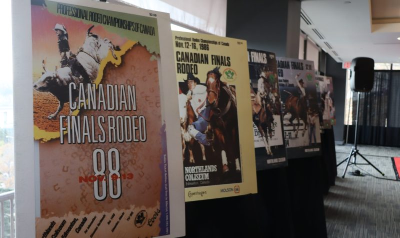 Old Canadian Finals Rodeo posters from back in its early days at the Northlands Coliseum. Photo was taken inside.