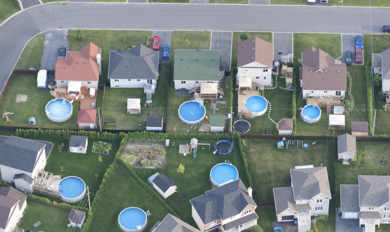 Vue aérienne d'un quartier immobilier