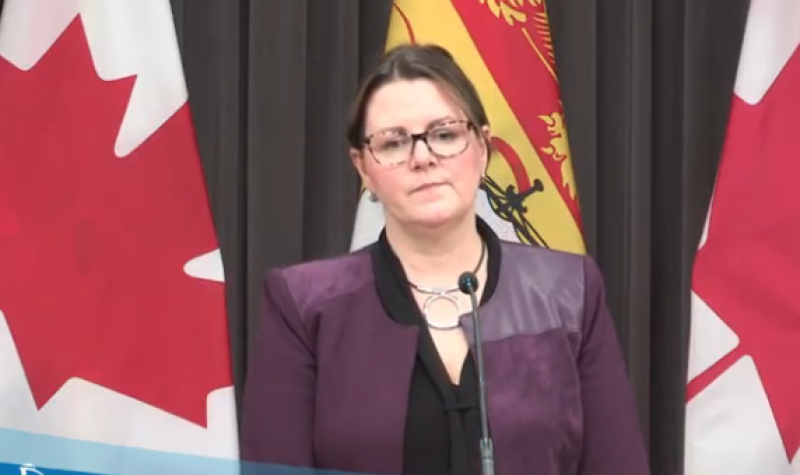 New Brunswick Chief Medical Officer of Health Jennifer Russell announces a return to orange level restrictions for Sackville and area, November 19, 2020