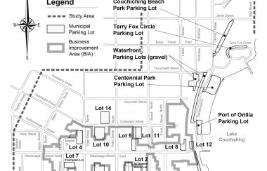 Map du secteur d'Orillia qui sera en revitalisation