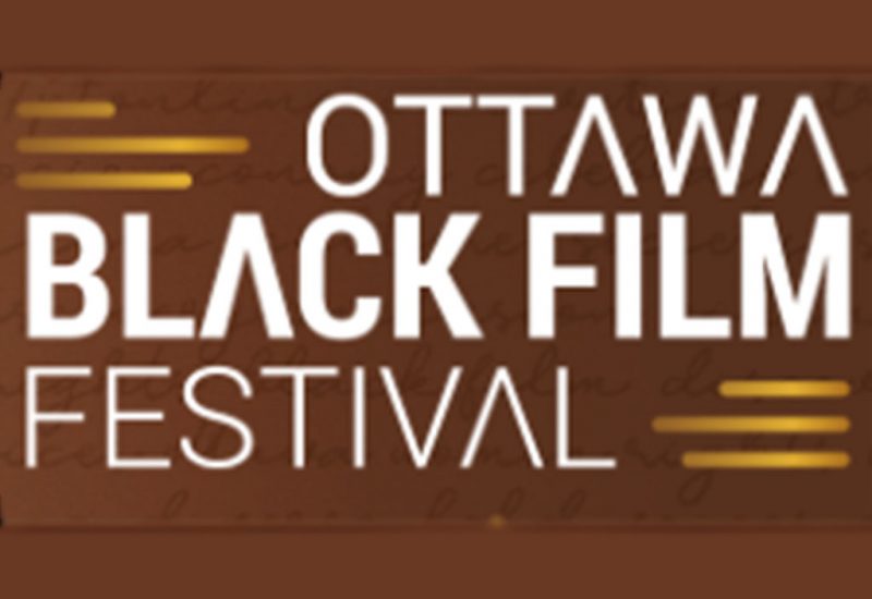 Stylized white text on a beige background that says, “Ottawa Black Film Festival.”