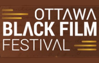 Stylized white text on a beige background that says, “Ottawa Black Film Festival.”