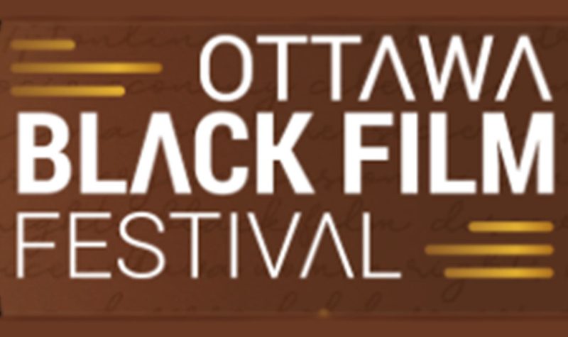 Stylized white text on a beige background that says, “Ottawa Black Film Festival.”