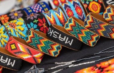 Beaded wristbands of different patterns and bright colors