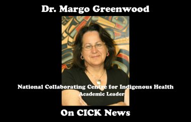 A headshot of Margo Greenwood on a CICK News poster.