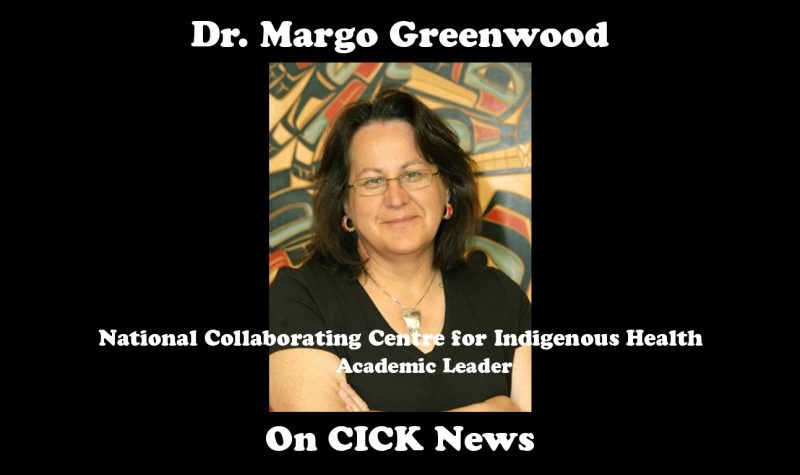 A headshot of Margo Greenwood on a CICK News poster.