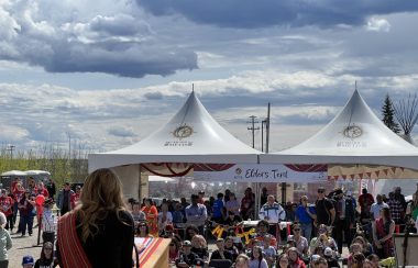 Image shows stage view of Métis Fest in Fort McMurray