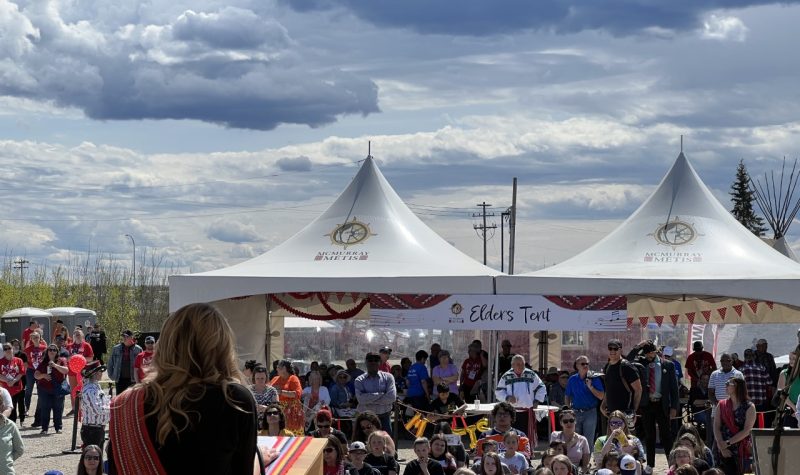 Image shows stage view of Métis Fest in Fort McMurray