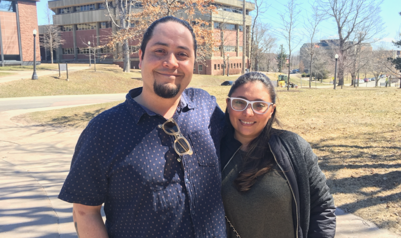 Andres Mendieta and Paola Gonzalez are stuck in limbo, waiting on applications for permanent residence. Photo: Erica Butler, April 2023