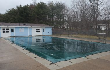 An outdoor swimming pool