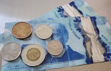 Canadian cash lying on a table