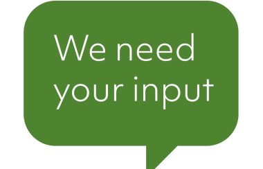 Bulle de texte vert We need your input de la ville d'Orillia