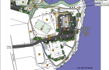 A architect's overview of the planned upgrades to the Otter Lake Recreation Association grounds, including a splash pad, soccer fields and paved parking areas.