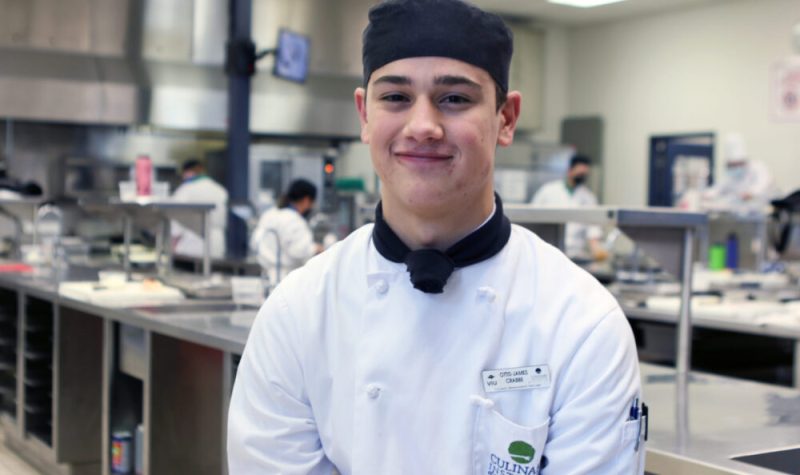 Otis Crabbe is earning his cooking credentials from Vancouver Island University      Photo courtesy VIU