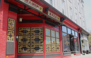 Showing pizza restaurant transformed into Chinese restaurant for upcoming filming