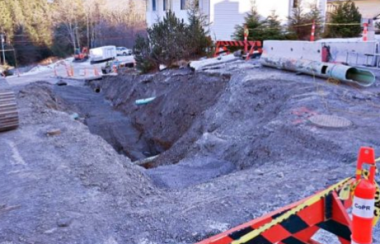 Road dug up in Prince Rupert to fix pipes