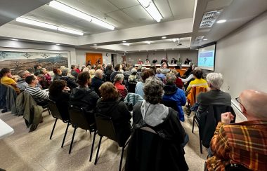 Pictured are Sutton residents sitting down for the last public information sessions hosted by the town on the project.