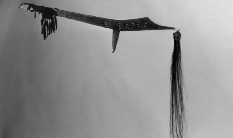 Image shows Artifact of Ceremonial Staff that belonged to Chief Poundmaker