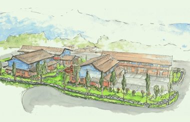 Artist's rendering of newly started affordable-housing complex at 6635 Cranberry St in Powell River