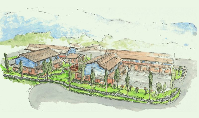 Artist's rendering of newly started affordable-housing complex at 6635 Cranberry St in Powell River