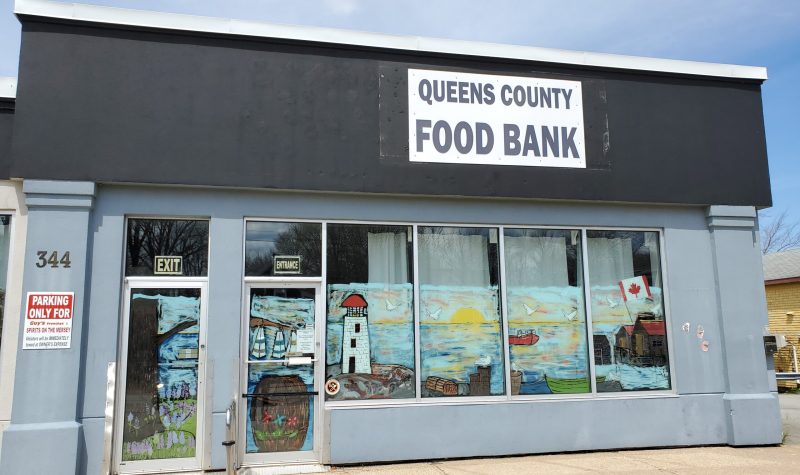 The front entrance of the Queens County Food Bank on a sunny day.