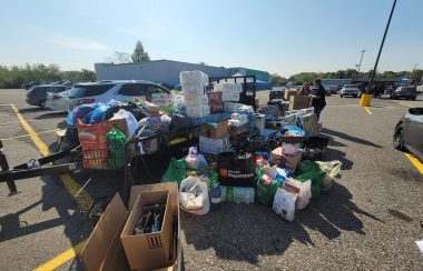 Boxes are stuffed with donations for people displaced by Shelburne County wildfires