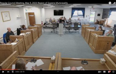 Screenshot of Region of Queens Council meeting
