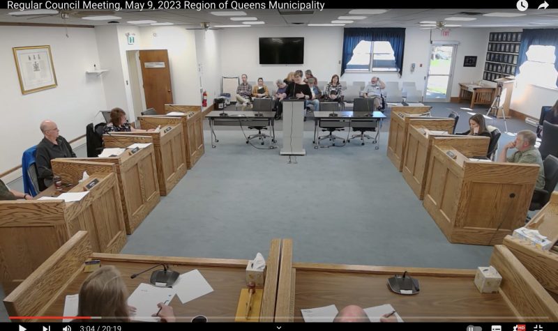 Screenshot of Region of Queens Council meeting