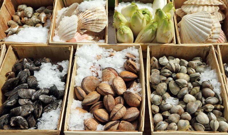 Photo of shellfish for sale at market