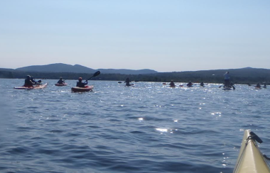 Pictured are some of the participants paddling on Brome Lake from last year's Paddle Brome Lake event.