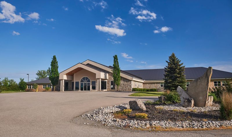 Six Nations Polytechnic's Six Nations campus front entrance.