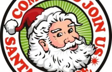 Logo depicting a cartoon image of Santa Claus