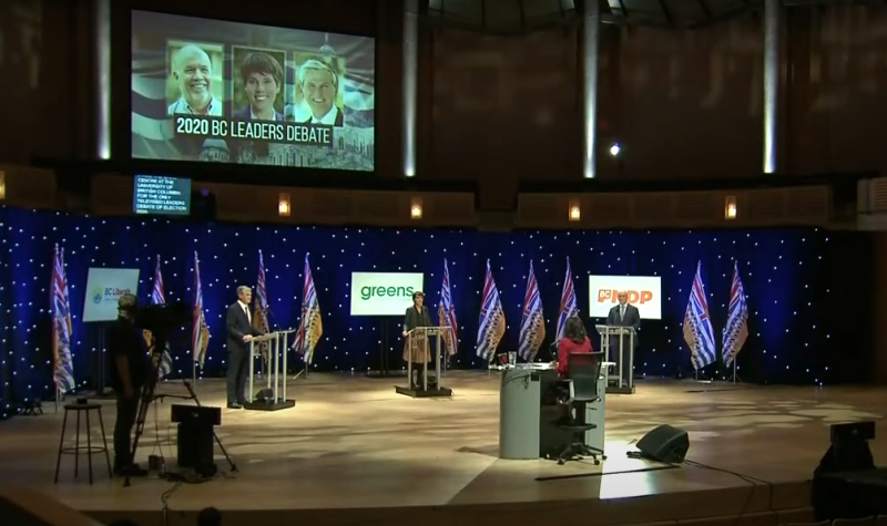 BC leaders debate - Screenshot