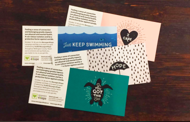 A look at four of the #messages4hope postcards.