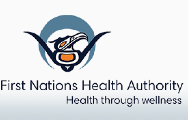 The black and orange and blue logo for the First Nations Health Authority