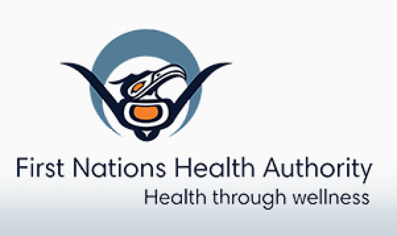 The black and orange and blue logo for the First Nations Health Authority