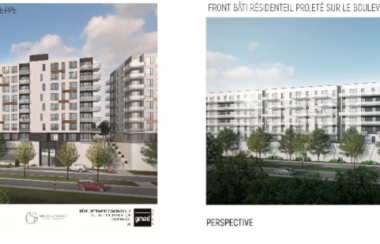 Digital images of the proposed buildings for the downtown project in Cowansville