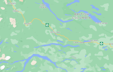 map shows the Lakes District of Northern BC