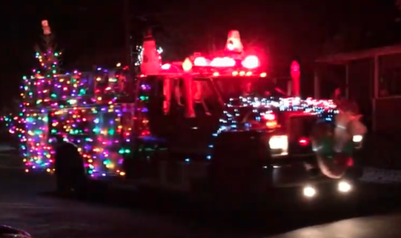 A scene from Sackville's parade of lights in 2018. Image: Sackville Fire and Rescue on Youtube.