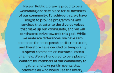 Nelson public library statement on the closing of its comment section