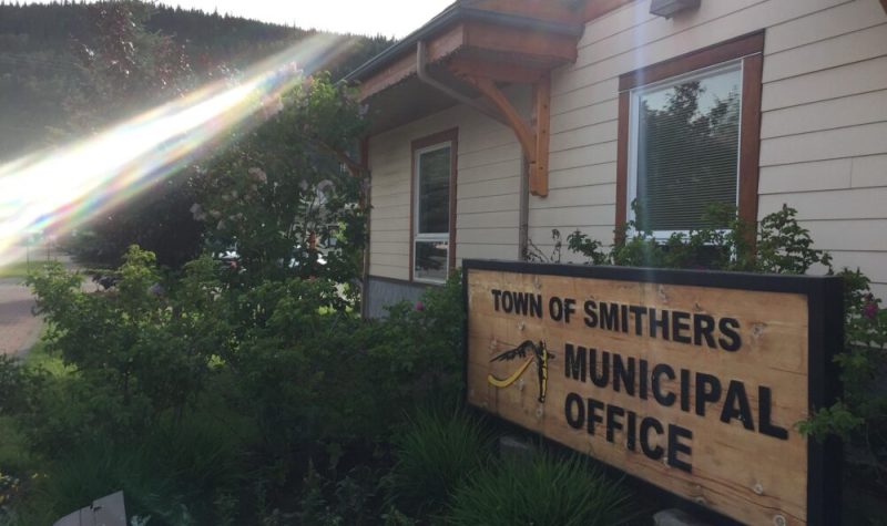 A photo of the exterior of Smithers town hall.